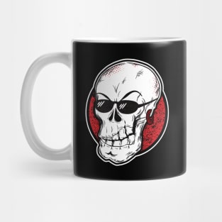 Cool skull with sunglasses (white and red) Mug